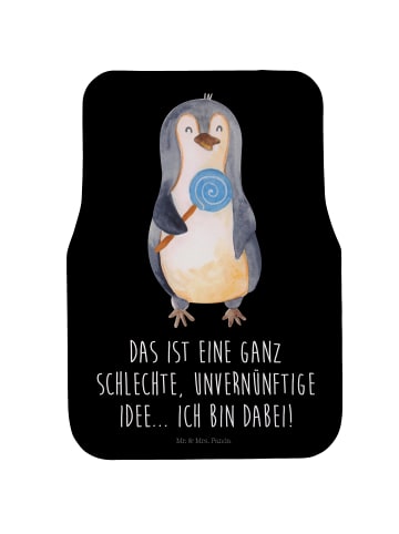 Mr. & Mrs. Panda Fahrer Autofußmatte Pinguin Lolli mit Spruch in Schwarz