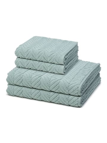 Ross 2 X Handtuch 2 X Duschtuch im Set Sensual Skin Zopf in Jade