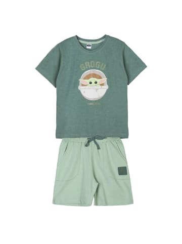 Star Wars 2tlg. Outfit T-Shirt & Shorts Star Wars Baby Yoda Grogu in Grün