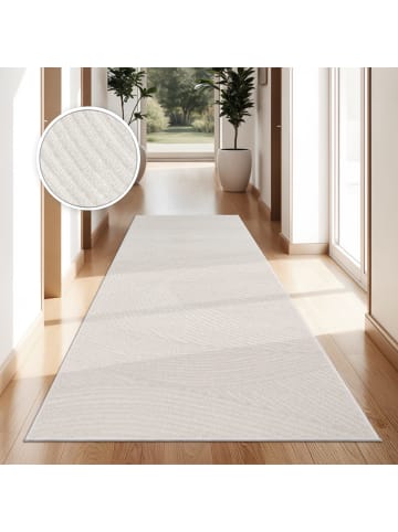 KADIMA DESIGN Teppich Kurzflor Struktur Wohnzimmer in Creme