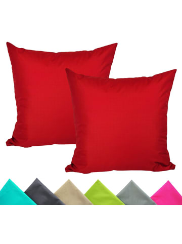 2er Set Outdoor Kissenhülle 40x40cm Uni in Rot