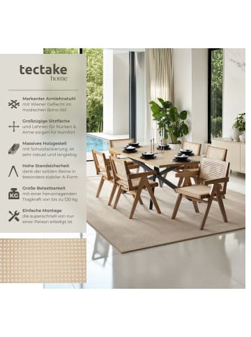 Armlehnstuhl im Boho-Stil, 59 x 56,5 x 82,5 cm, Belastbarkeit 120 kg