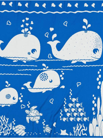 OrganicEra Bio-Trikotstrick-Babydecke, Wal (80 x 90 cm) in Blue
