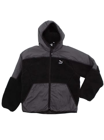 Fleecejacke Sherpa Hooded Jacket in Schwarz