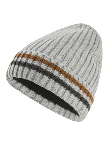 Strickmütze in grau-braun-blau