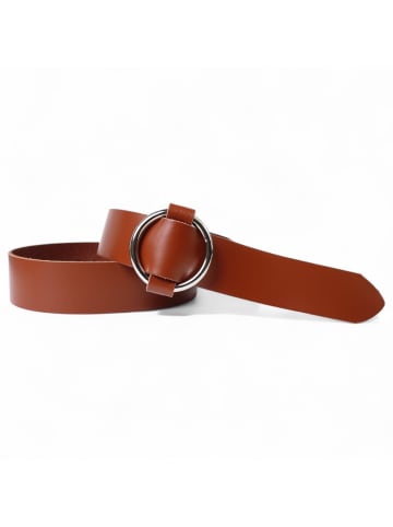 Damengürtel Ringschnalle in Cognac