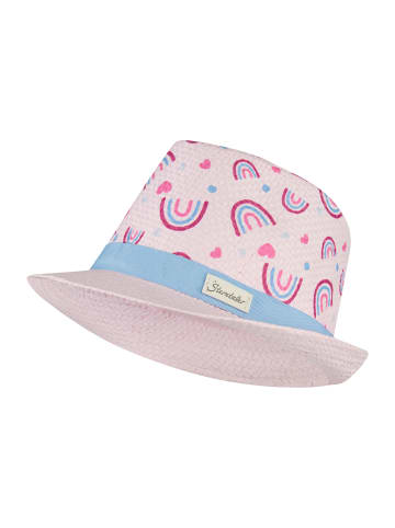 Strohhut Regenbogen in rose