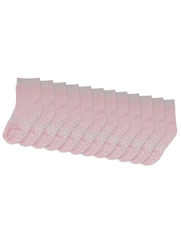 12er-Set Yalion Baby Langsocken mit Stern-Stoppern rutschfest, Pink