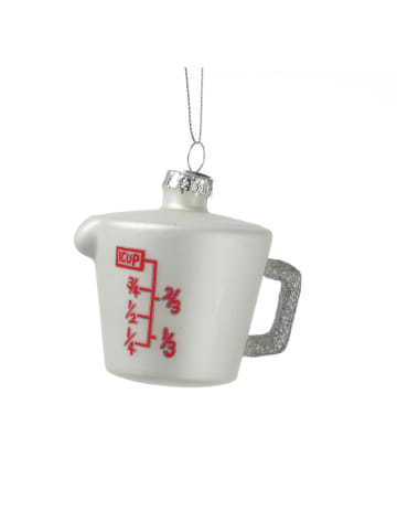Weihnachtsbaumschmuck Messbecher Glas Küchenhelfer H: 7,5cm in weiß