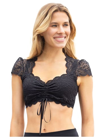 Dirndlbluse kurzarm in schwarz