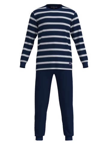 Pyjama Orlando in blau-mittel-Ringel