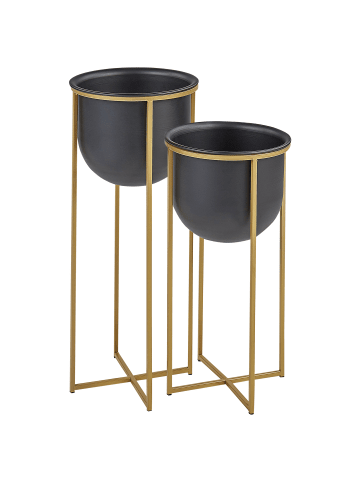 2er-Set Indoor Blumentopf THUJA in Schwarz/Gold
