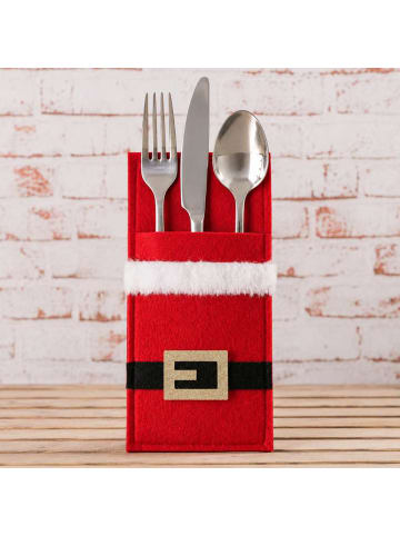 Bestecktasche SANTA Weihnachtsmann Rot Weiß