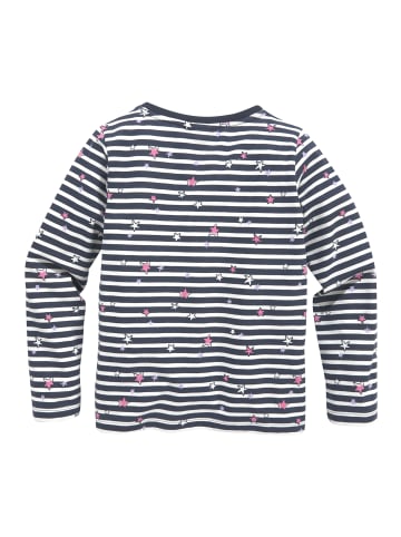 Langarmshirt in marine-weiß-gestreift