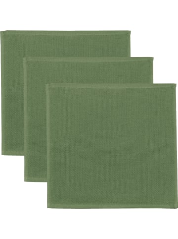 Baumwolle Spültuch 3er-Pack in oliv