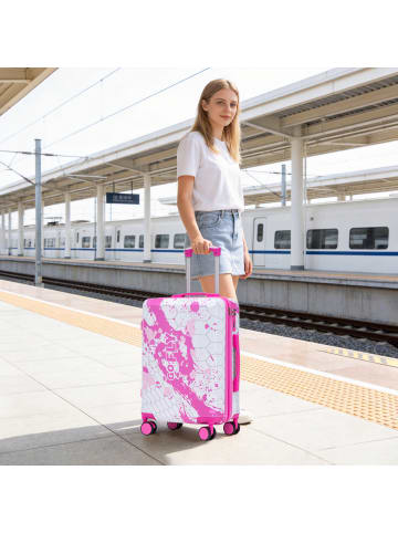 Koffer in Rosa 20 Zoll PC Spinner mit Zahlenschloss Handgepäck