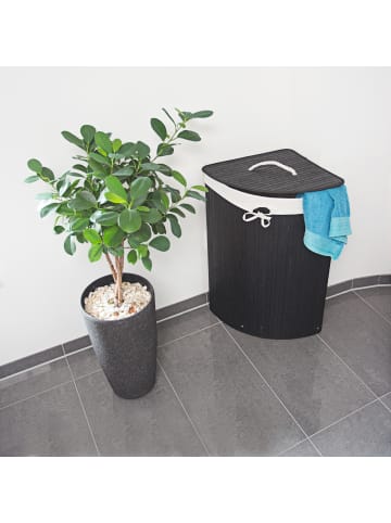 2 x Eckwäschekorb in Schwarz - (B)49,5 x (H)65 x (T)37 cm
