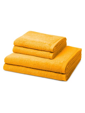 2 X Handtuch 2 X Duschtuch im Set Vita in Sonnengelb