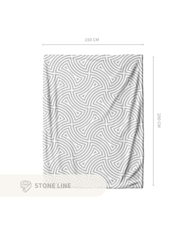 Wohndecke "Stone Line" in Weiß / Grau