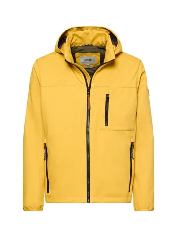 Softshelljacke mit abnehmbarer Kapuze in Sonnengelb