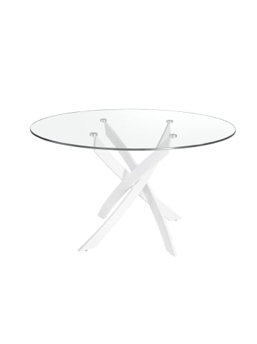Esstisch 1138 in Glas/Weiß