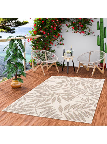 In- & Outdoor Teppich Campus Blätter in beige