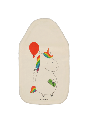 Wärmflasche Einhorn Luftballon ohne Spruch in Weiß