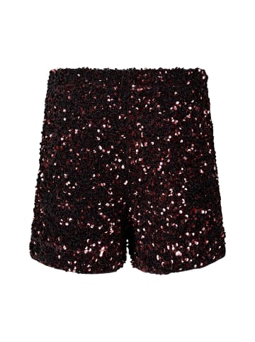 Shorts mit Pailletten in Black/Brown