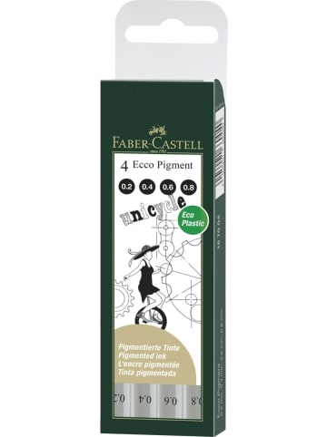 Tintenfeinschreiber Ecco-Pigment 0,2/0,4/0,6/0,8 schwarz Packung mit ...