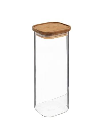 Glasbehälter für Lebensmittel, luftdicht, 2 l in Braun, 10,7 x 10,7 x 26 cm