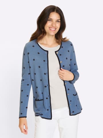 Strickjacke in himmelblau-marine