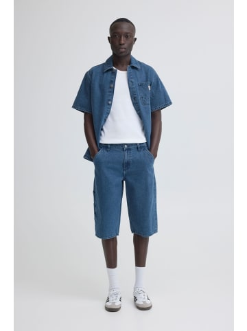 Knielange Jeansshorts Verdeckter Reißverschluss in Blau