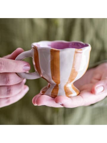 Tasse Willa Braun Weiß Streifen mit Henkel