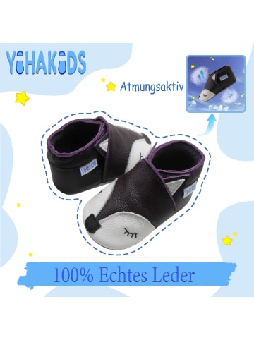 Baby Krabbelschuhe in Fuchs Dunkellila