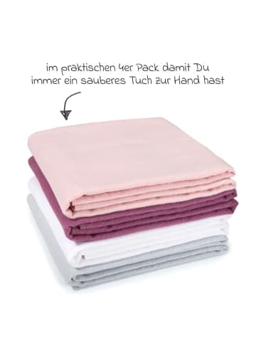 Moltontuch / Moltonwindel 4er Pack 80 in rosa,lila