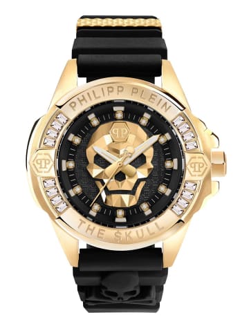Philipp Plein Unisex Uhr The $kull Genderless Crystal Titan Gold  in gold
