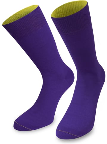1 Paar Socken Bi-Color in Lila/Limette
