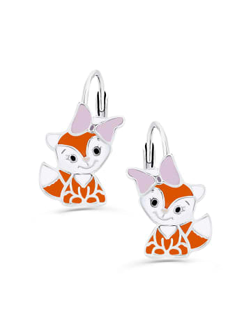 Silber Ohrringe 925 Fuchs 1,0 cm x 1,0 cm