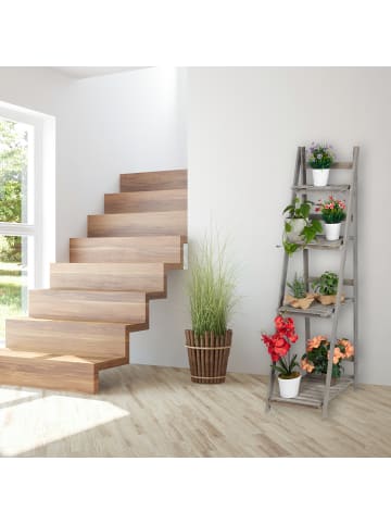 Blumentreppe in Grau - (B)41 x (H)160 x (T)50 cm
