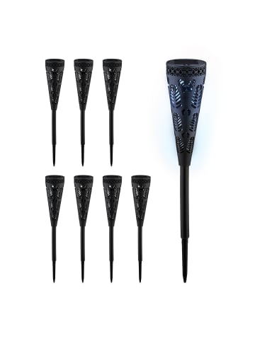 8 x Solarlampe in Schwarz