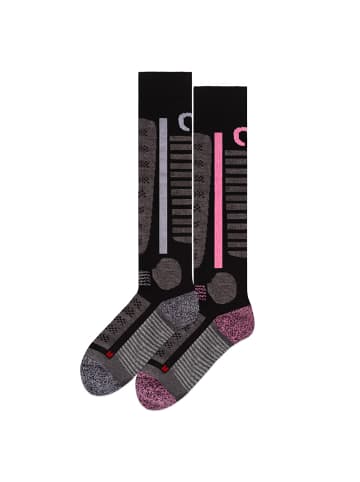 2er Pack Skisocken Charlie in Pink-Schwarz