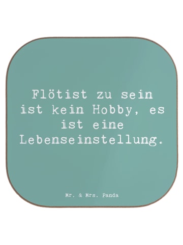 Coaster Spruch Flöte Lebensgefühl mit Spruch in Meeresbrise