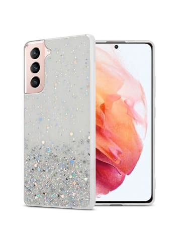 Hülle für Samsung Galaxy S21 5G Glitter in Transparent mit Glitter