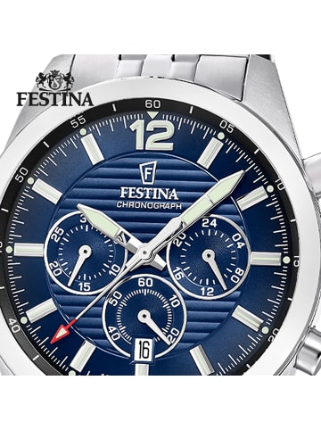 Chronograph-Armbanduhr Festina Timeless Chronograph silber groß (ca. 43mm)