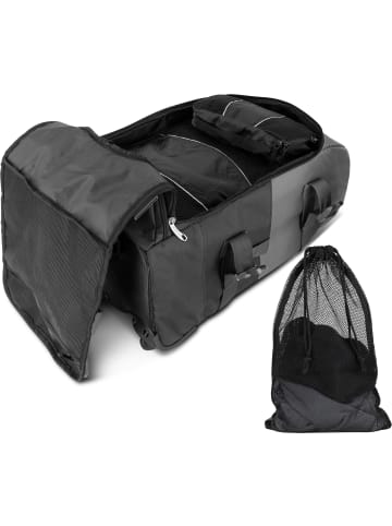 Reisetasche mit 5 passenden Kleidertaschen Melano in Schwarz/Grau