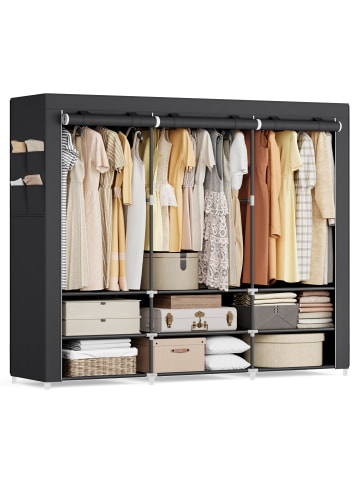 Kleiderschrank Rylan in Schwarz - (B)188 x (H)176 x (T)45 cm