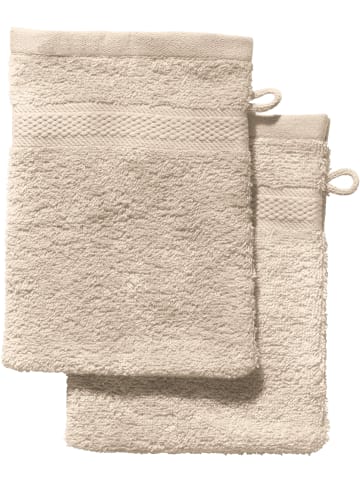 Frottier Waschhandschuh 2er-Pack Chicago in beige