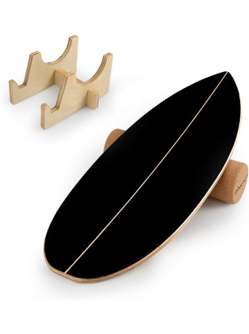 Surfin Balance Board aus Birkenholz in Schwarz