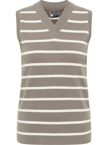 Damen Strick Pullunder in Grau Oliv
