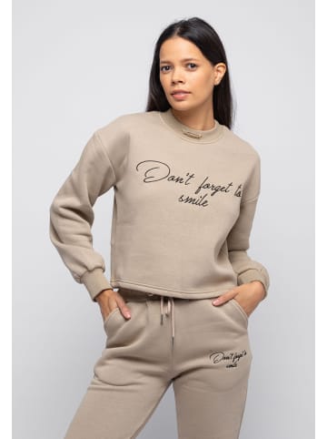 Freizeitanzug Tracksuit Chest Embroidery Metal Deco in BRAUN